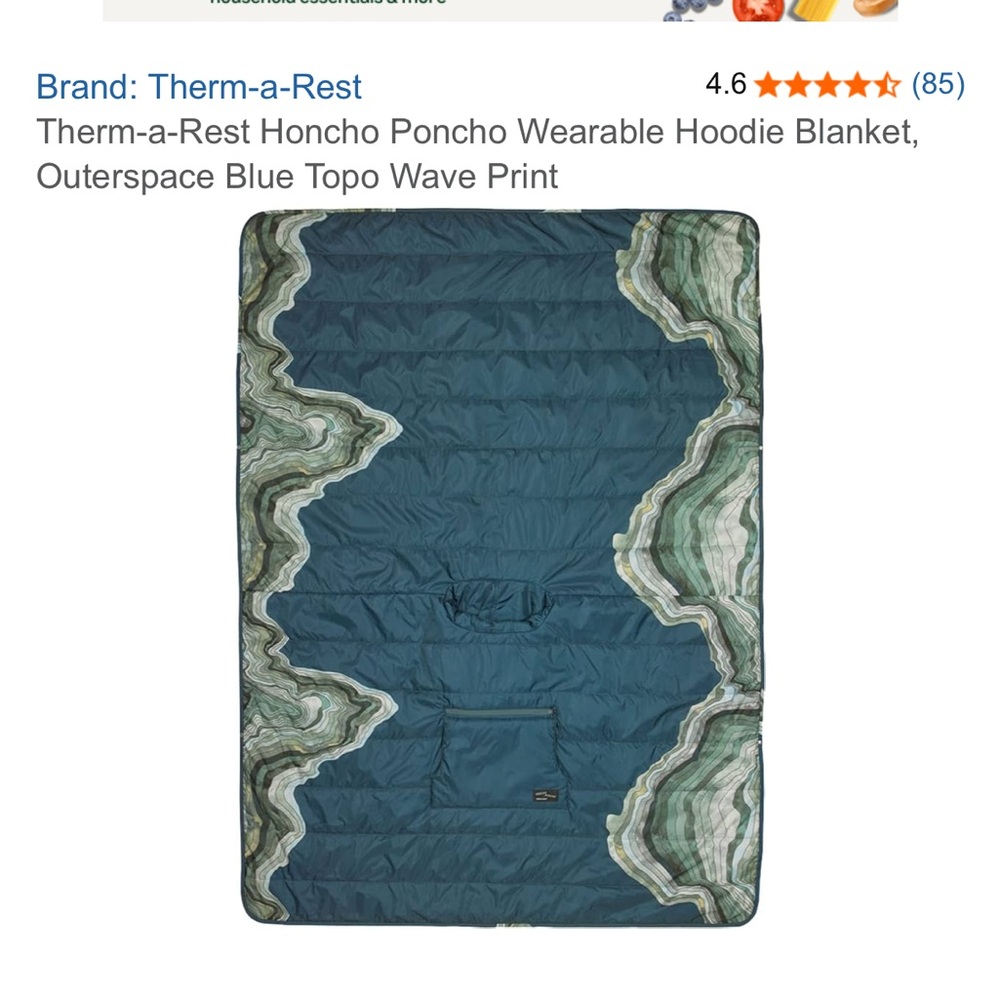 NWT Therm-A-Rest Honcho Poncho camping blanket poncho water resistant - Picture 5 of 14